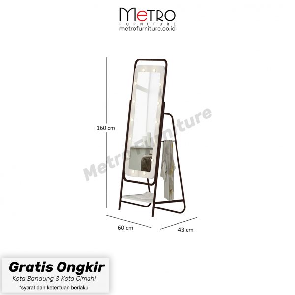 Standing Mirror Full Body / Kaca Cermin Berdiri 1 Badan Carmen