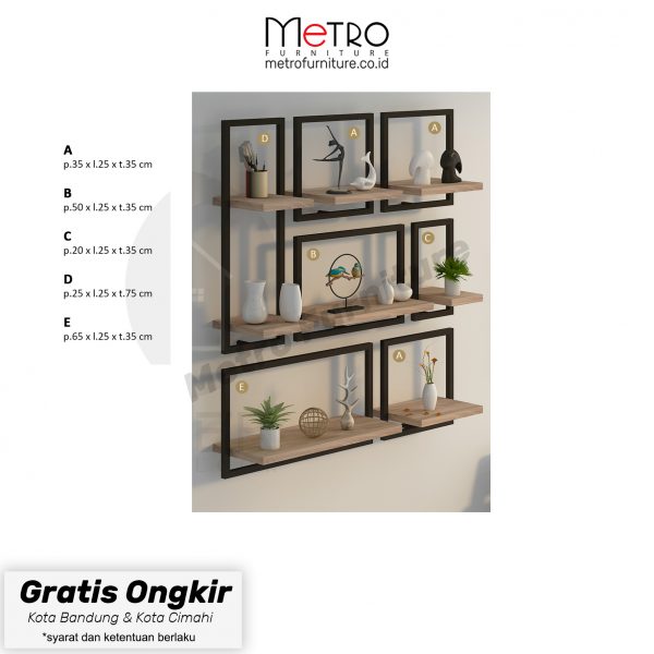 Rak Dinding SHELTON / Rak Dinding Minimalis / Rak Pajangan Display