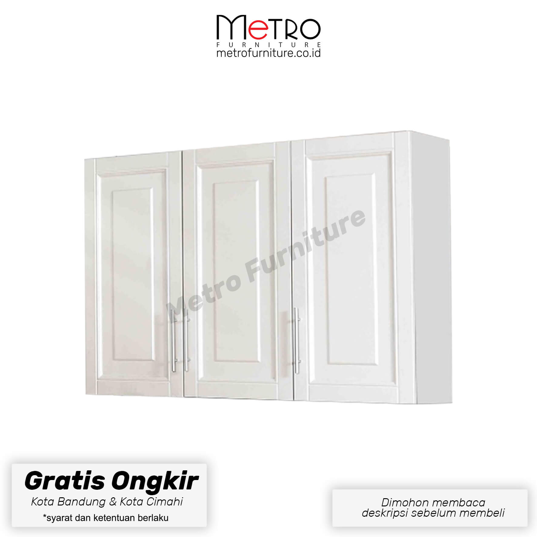 Kitchen Set Glowing Atas 3 pintu Putih GM