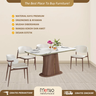 meja makan dining table set meja yuki siantano meja metro furniture bandung