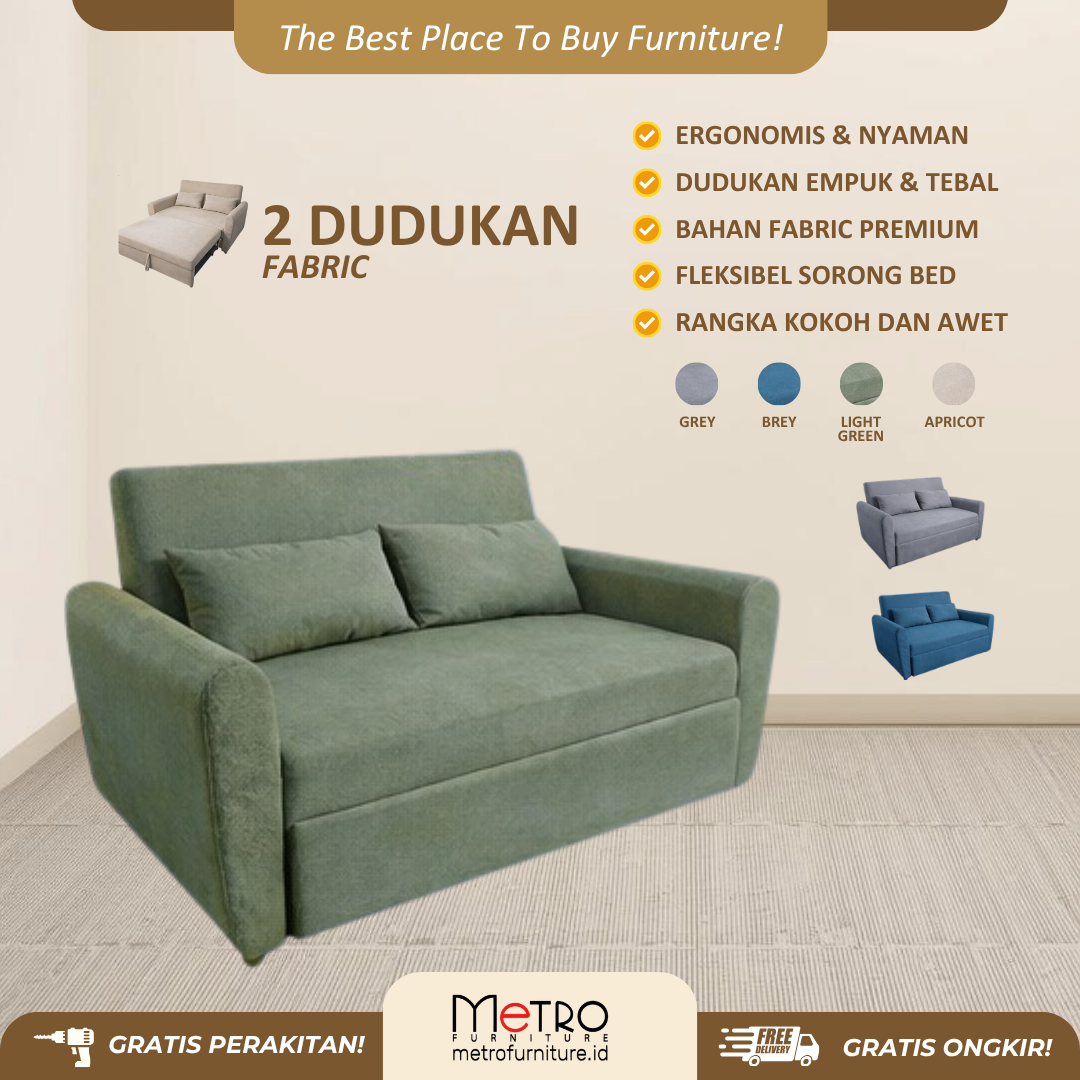 Metro Furniture SofLuxe Sofabed Minimalis Molton – Sofa Minimalis Multifungsi Woody Dual Fungsi + Free Ongkir Bandung & Cimahi | Promo Spesial