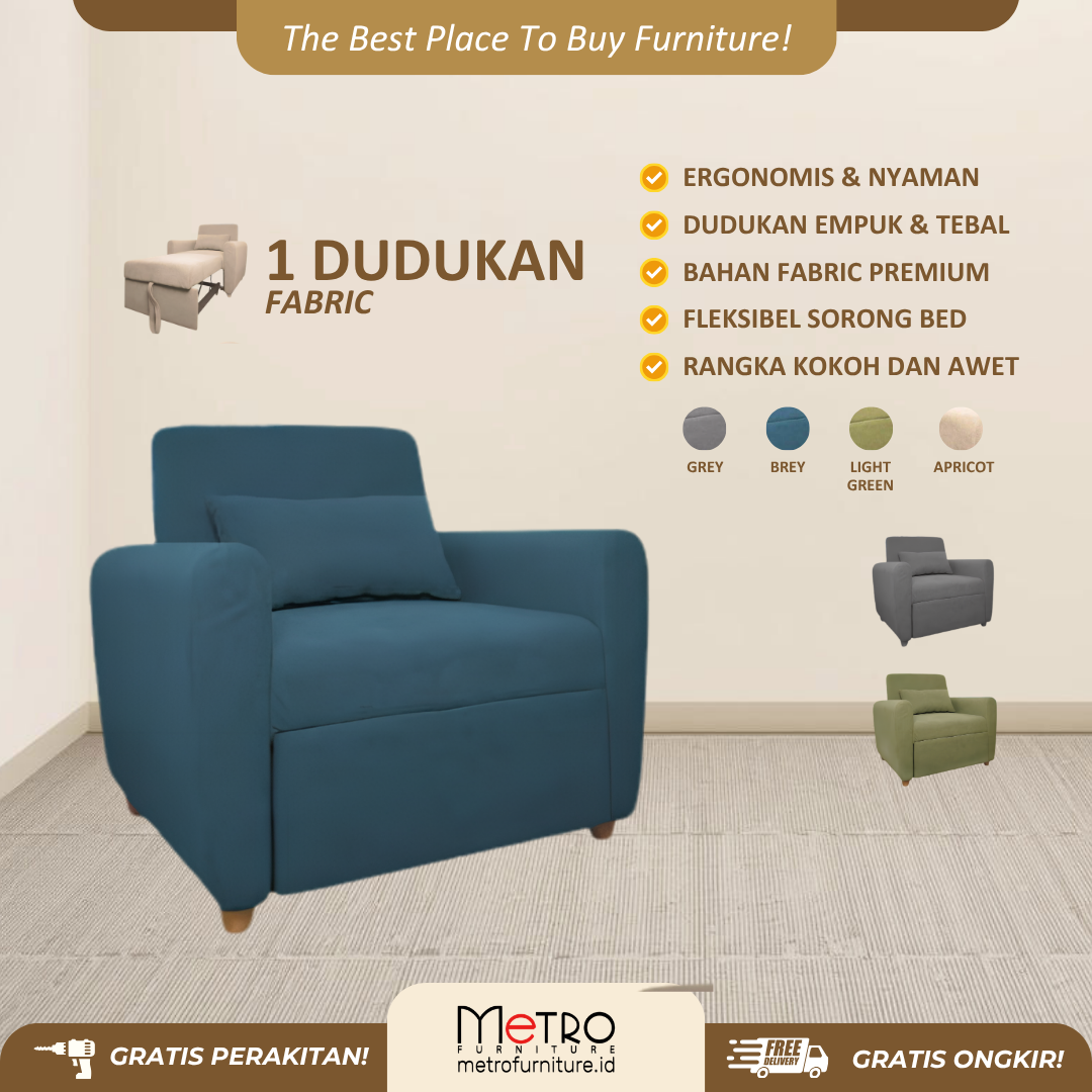 Metro Furniture SofLuxe Sofabed Minimalis Molton – Sofa Minimalis Multifungsi Woody Dual Fungsi + Free Ongkir Bandung & Cimahi | Promo Spesial